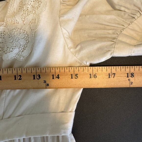 Handmade Edwardian-Style Cream Maxi Dress, Formal, Costuming, Cottagecore, Lace - Picture 7 of 12